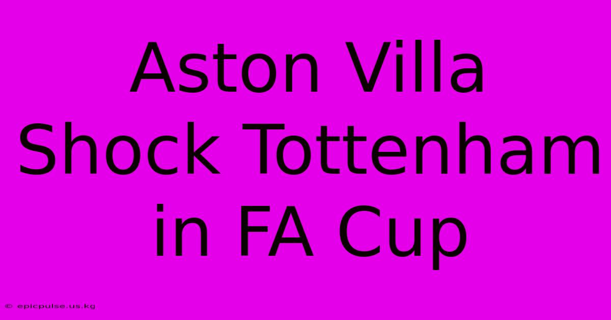 Aston Villa Shock Tottenham In FA Cup