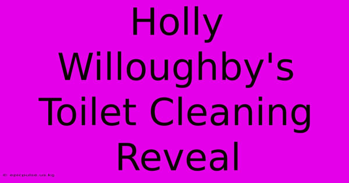 Holly Willoughby's Toilet Cleaning Reveal