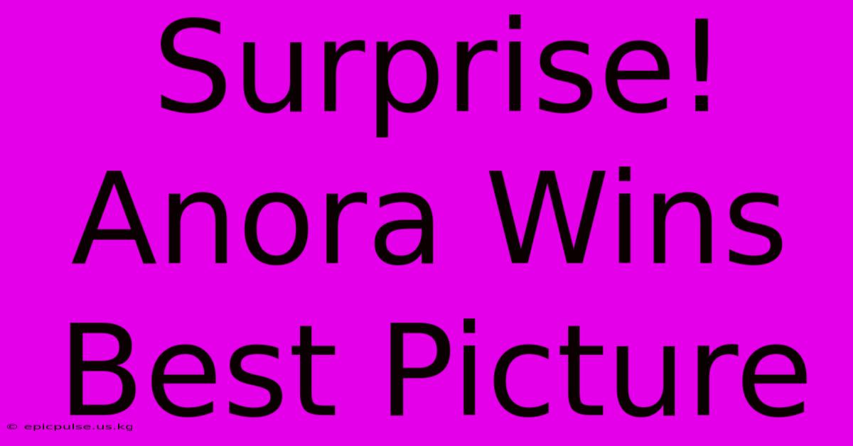 Surprise! Anora Wins Best Picture